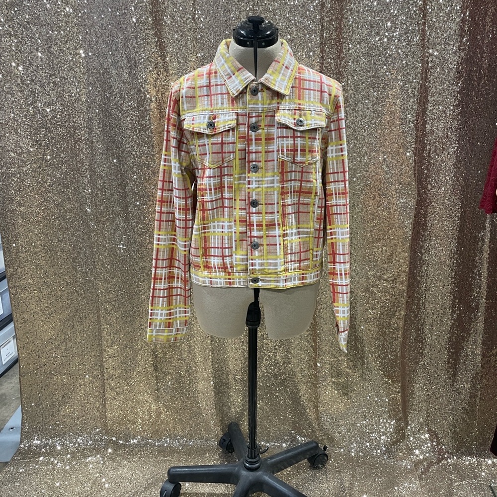 Colorful Plaid Jean Jacket